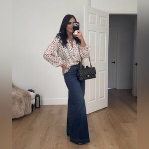 Spanx shape everywear wide leg jeans size medium nwt